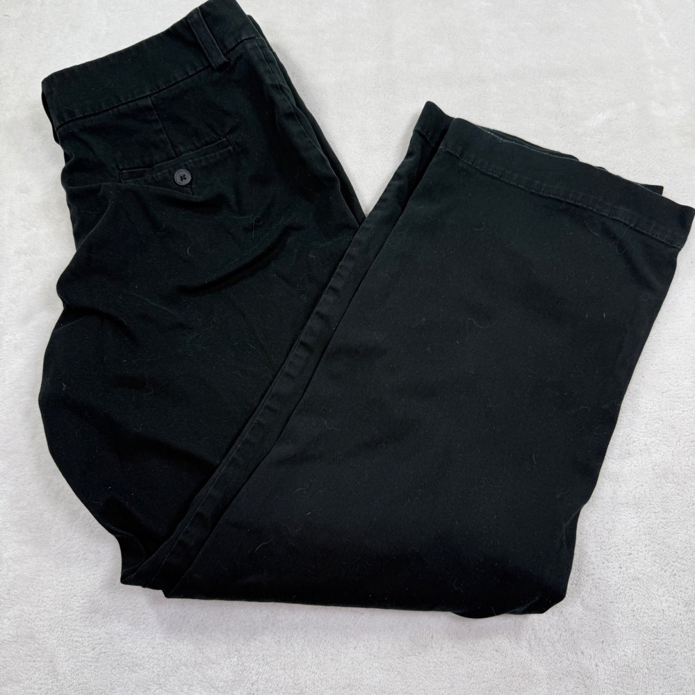Lee Natural Straight Leg Pants Womens 14M Black Stretch Cotton Chino 4653701